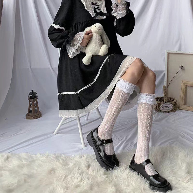 Lace Long Tube Knee Socks