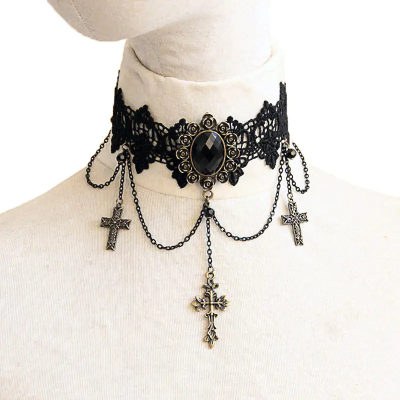 Gothic Black Lace Choker