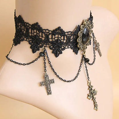 Gothic Black Lace Choker