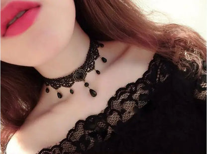 Gothic Black Lace Choker