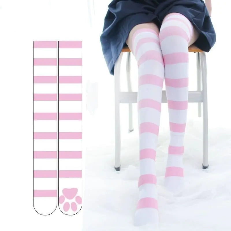 Long Striped Knee Socks for Femboys