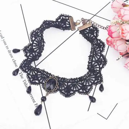 Gothic Black Lace Choker