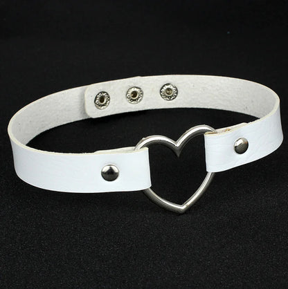 Leather Heart Choker