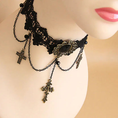 Gothic Black Lace Choker