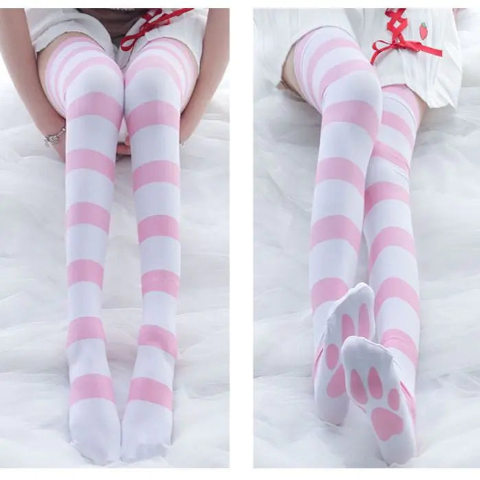 Long Striped Knee Socks for Femboys