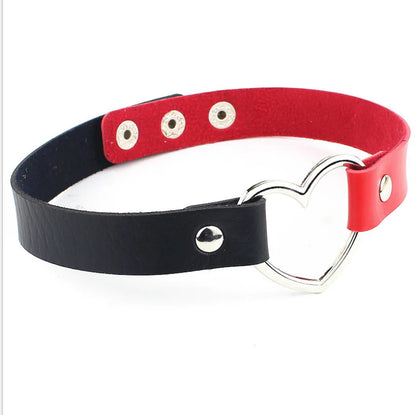Leather Heart Choker