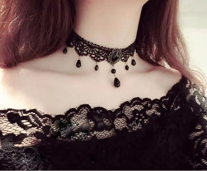Gothic Black Lace Choker