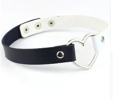Leather Heart Choker