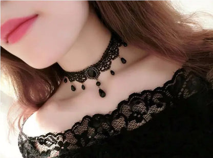 Gothic Black Lace Choker