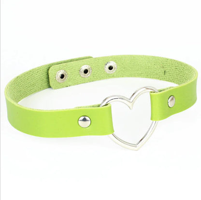 Leather Heart Choker