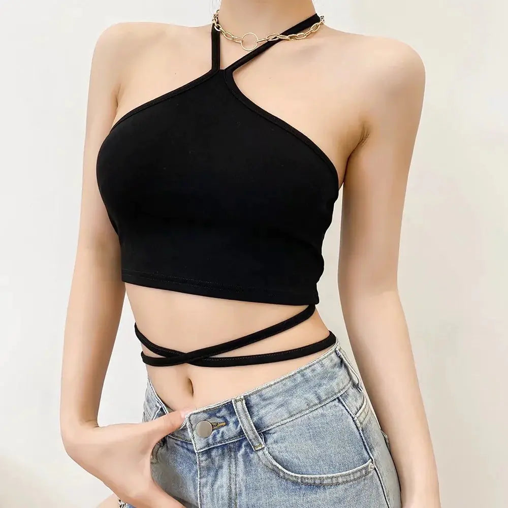 Crop Top with Neck Strap