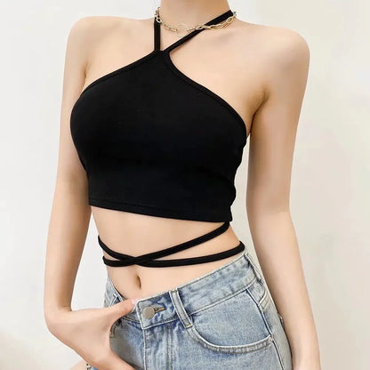 Crop Top with Neck Strap