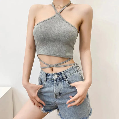 Crop Top with Neck Strap