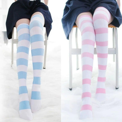 Long Striped Knee Socks for Femboys